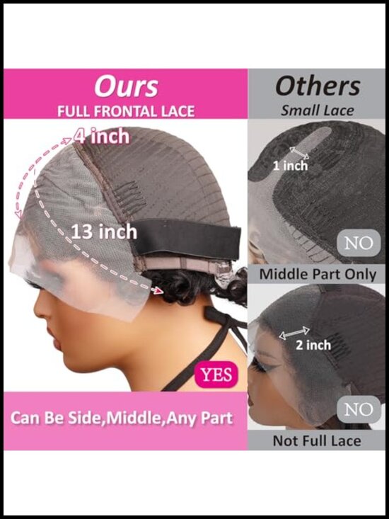 Short Curly Pixie Cut 13x4 HD Lace Front Wig 100% Human Hair Glueless Layered main image 4